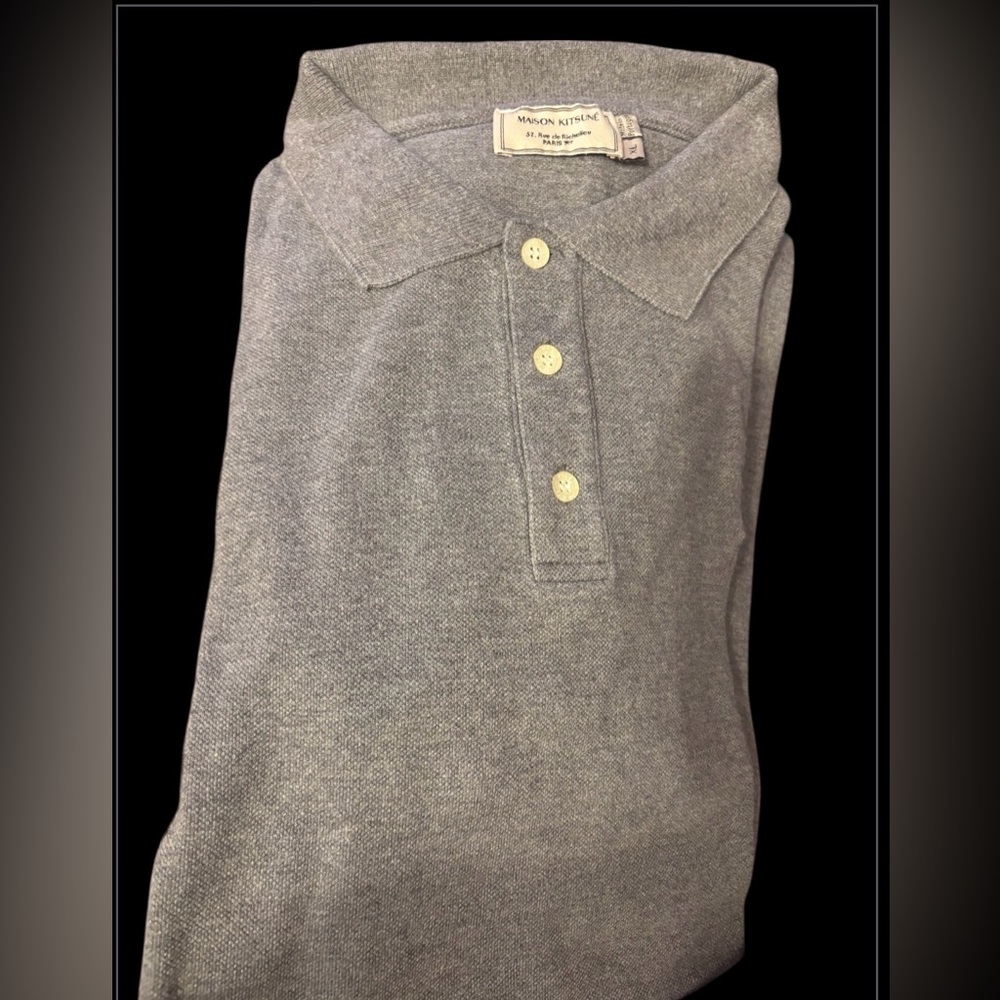 MAISON KITSUNE Gray Polo Shirt